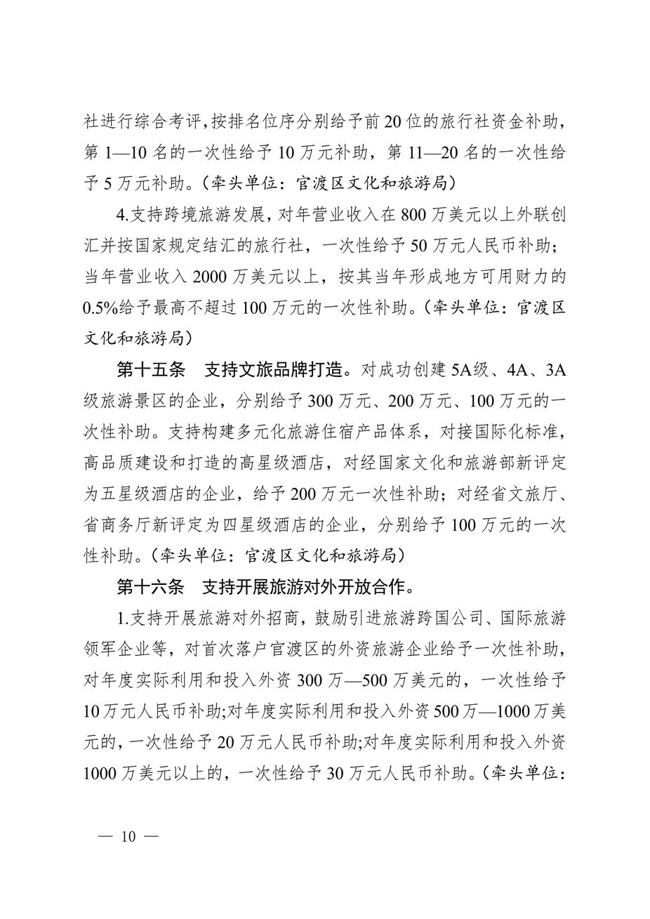 昆明市官渡区人民政府关于印发《中国（云南）自由贸易试验区昆明片区（官渡区）促进经济高质量发展若干政策措施》的通知10
