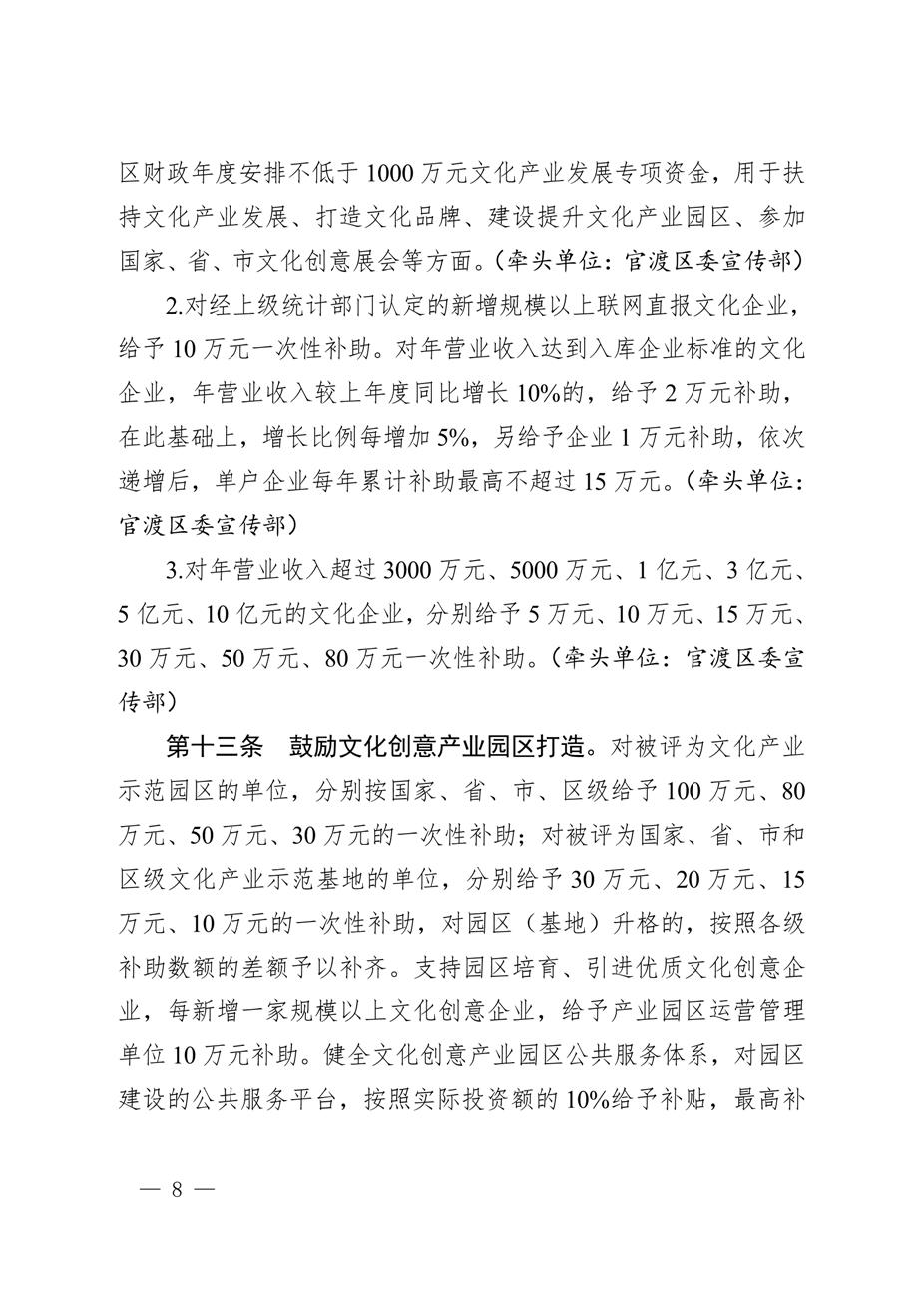 昆明市官渡区人民政府关于印发《中国（云南）自由贸易试验区昆明片区（官渡区）促进经济高质量发展若干政策措施》的通知8