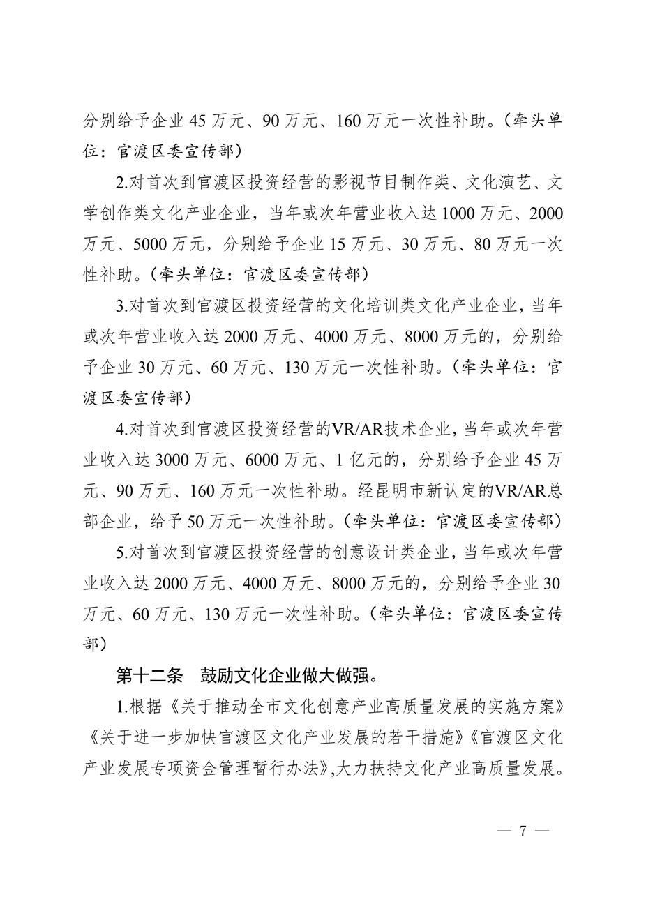 昆明市官渡区人民政府关于印发《中国（云南）自由贸易试验区昆明片区（官渡区）促进经济高质量发展若干政策措施》的通知7